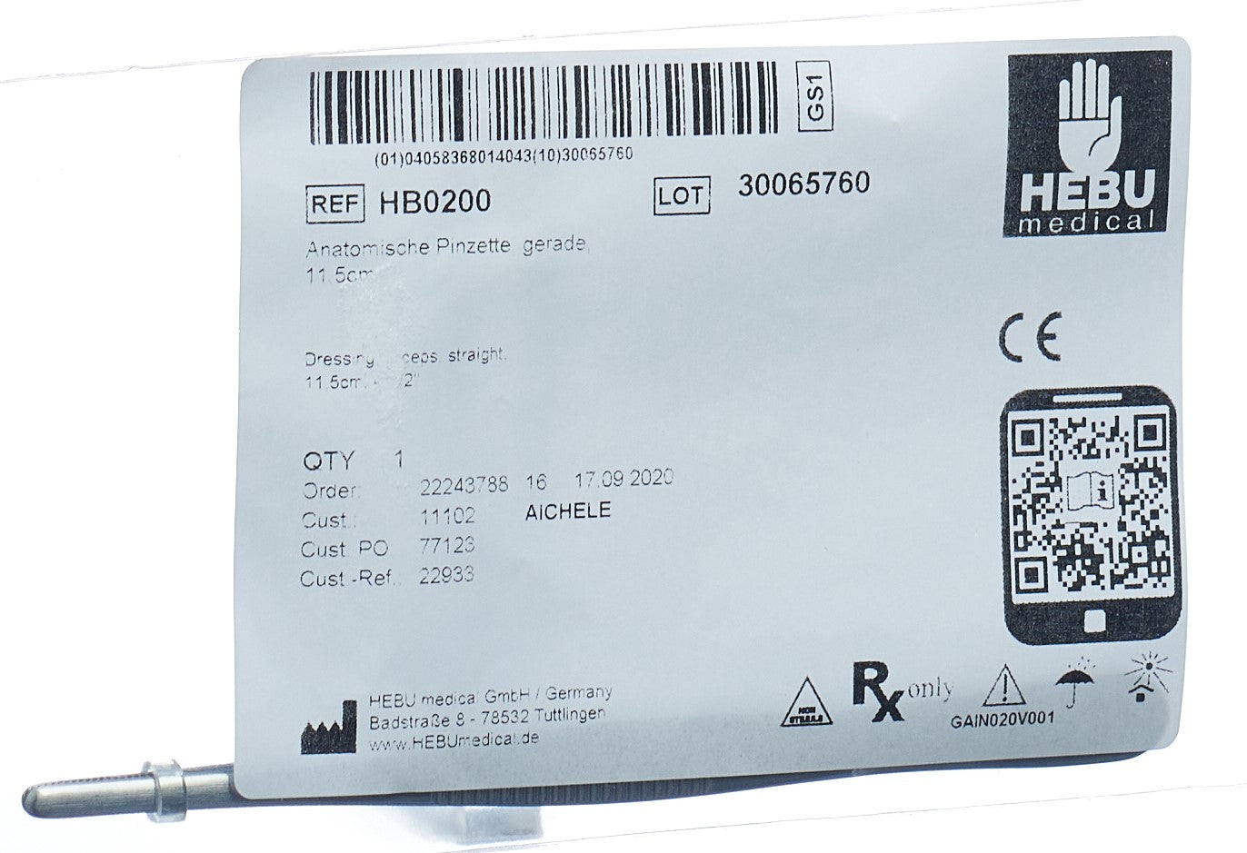 BUTSCH Pinzette anatomisch 11.5cm