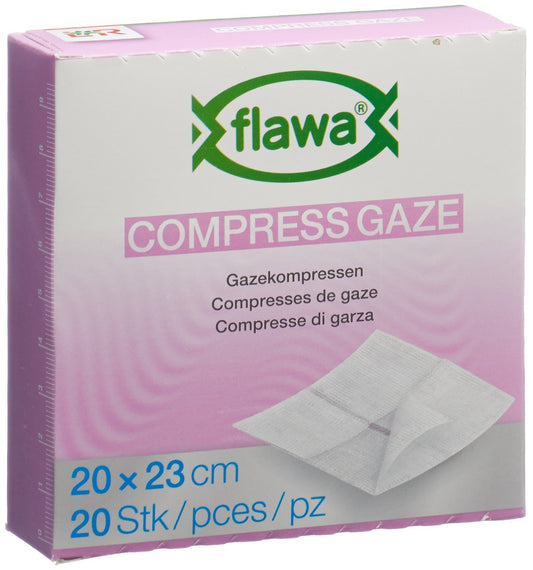 FLAWA Gazekompressen geschn 20x23cm keimred