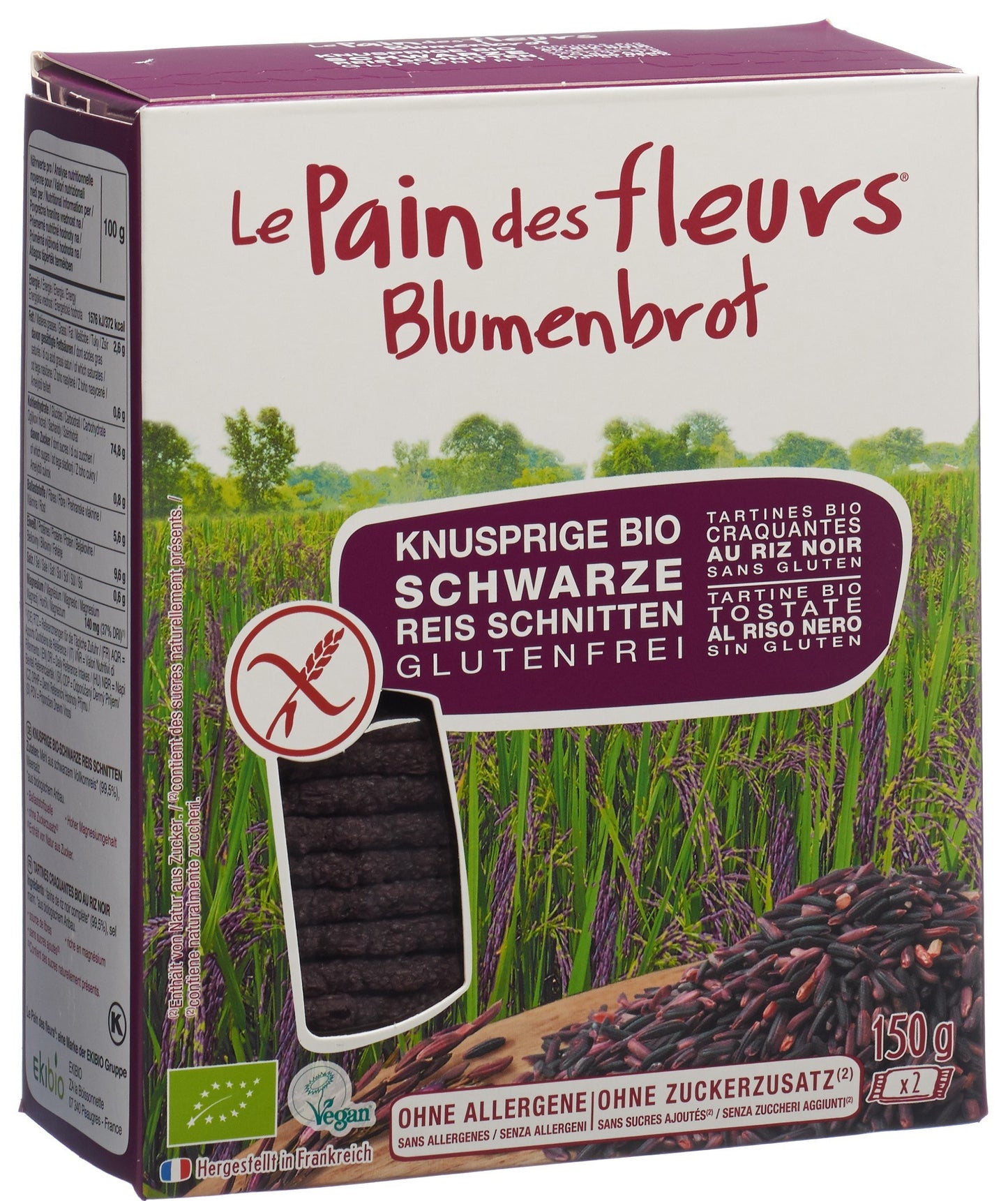 BLUMENBROT Knusprige Schnitten Schwarz Reis