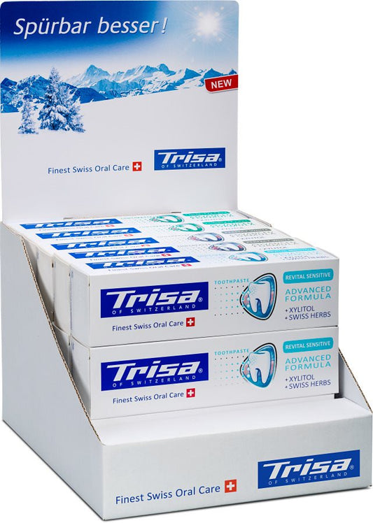 TRISA Display Zahnpasta mix 15 Stk ass