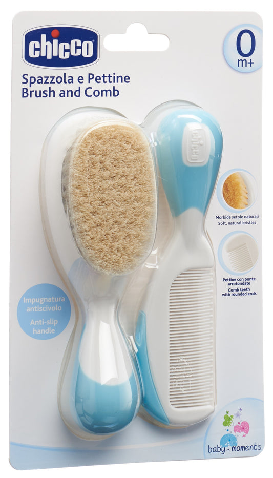 CHICCO Kamm und Bürste Naturborsten light bl 0m+