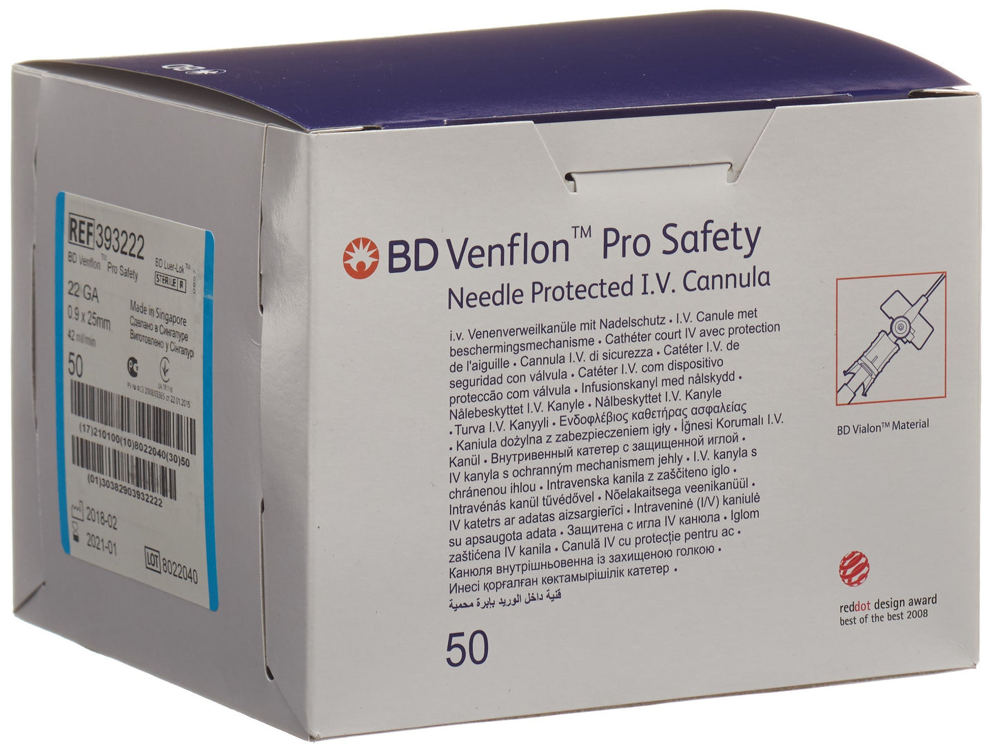BD VENFLON Pro Safety 22G 0.9x25mm blau