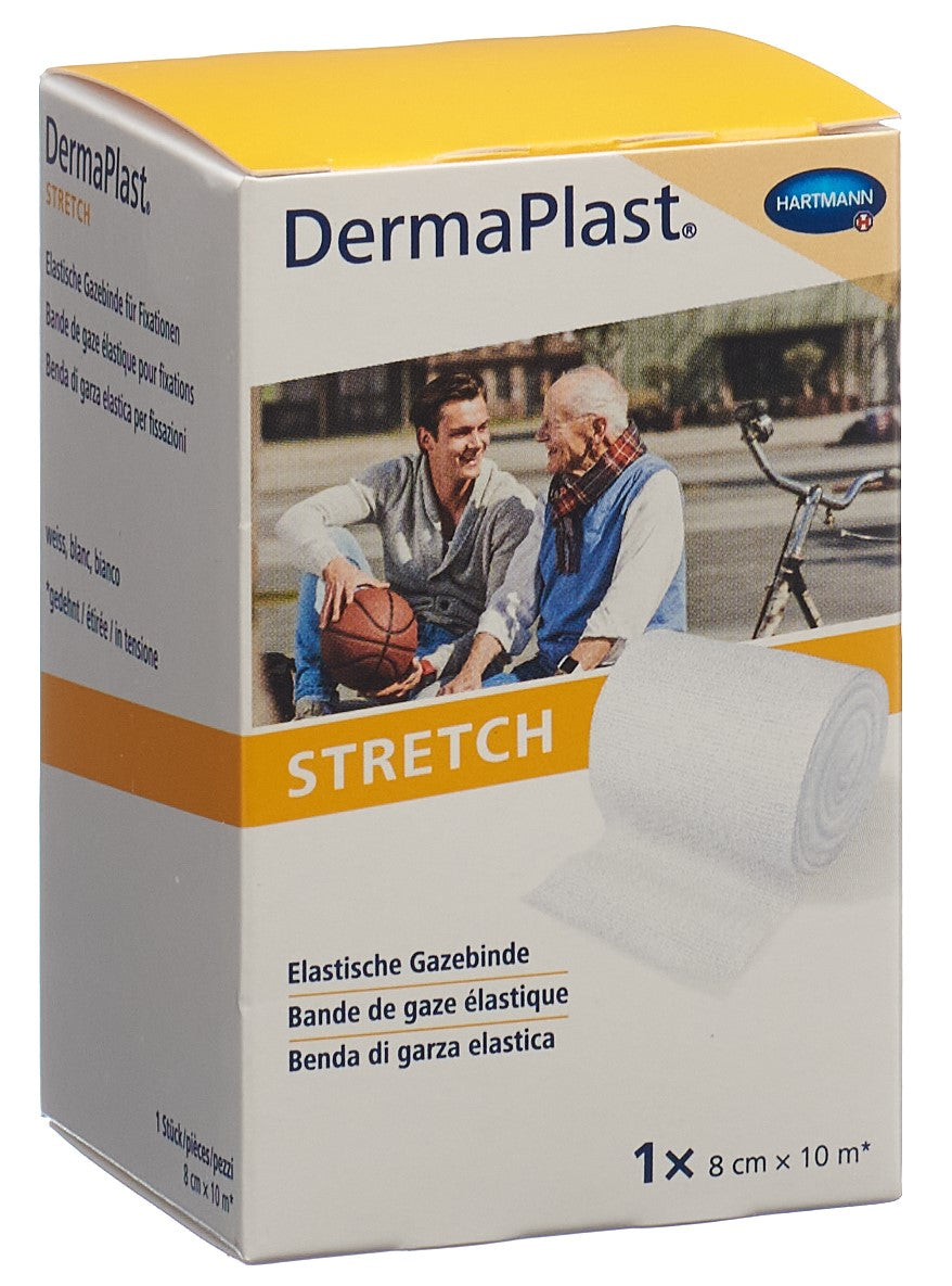 DERMAPLAST Stretch Gazebinde 8cmx10m weiss
