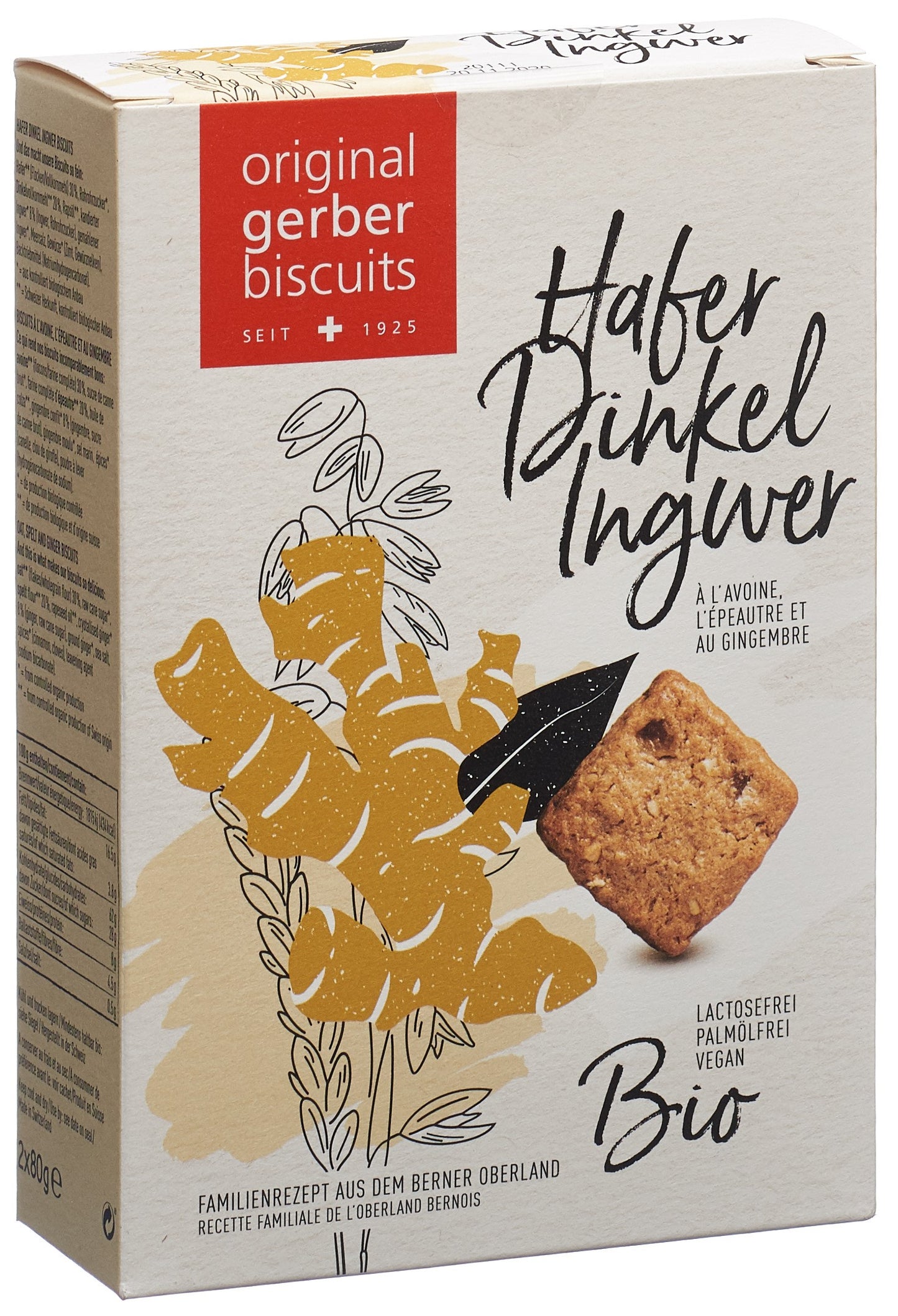 GERBER Hafer Dinkel Biscuits Ingwer Bio