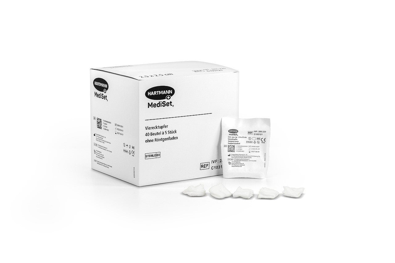 MEDISET Vierecktupfer 2.5x2.5cm st
