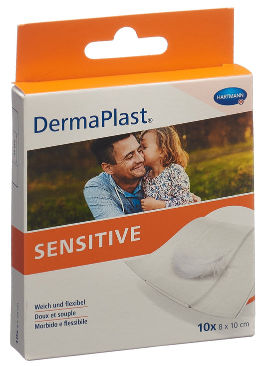 DERMAPLAST Sensitive Schnellverb 8x10cm wei