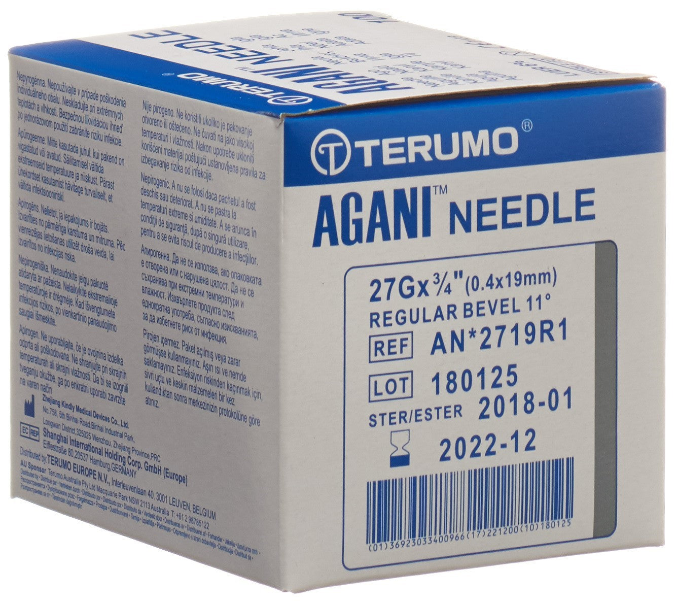 TERUMO Agani Einmalka 27G 0.4x19mm grau