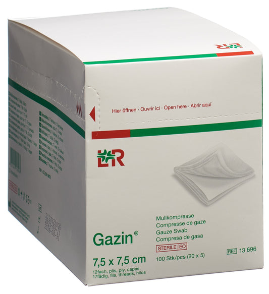 GAZIN Mullkompress Set 7.5x7.5cm 12f st