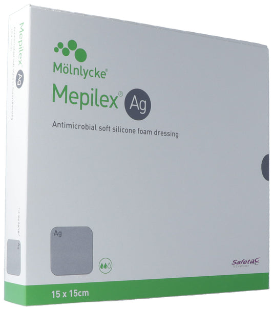 MEPILEX Ag Schaumverband Safetac 15x15cm Sil