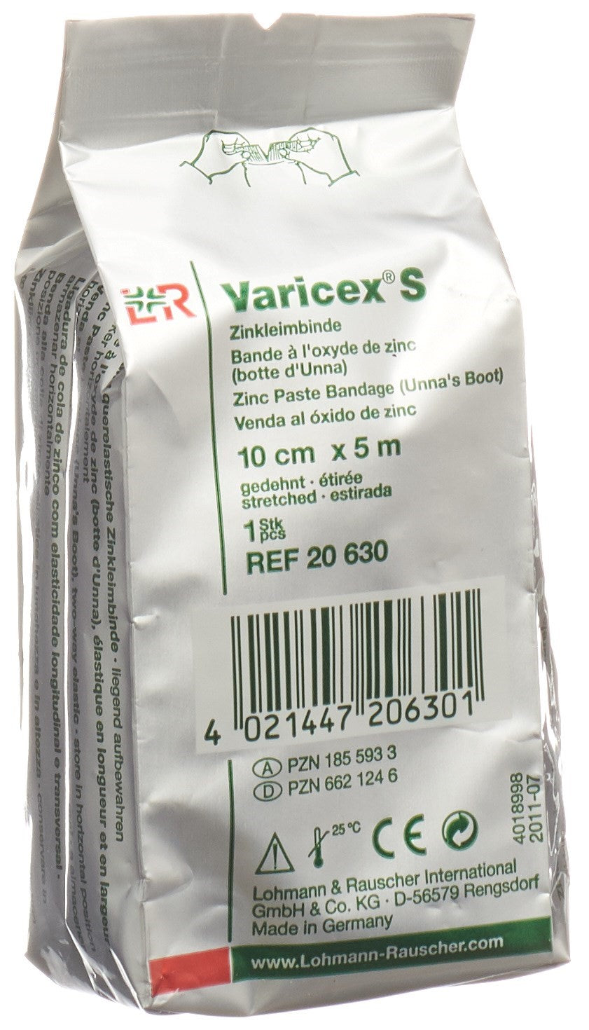 VARICEX S Zinkleimbinde 10cmx5m