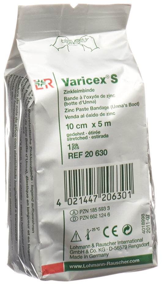 VARICEX S Zinkleimbinde 10cmx5m