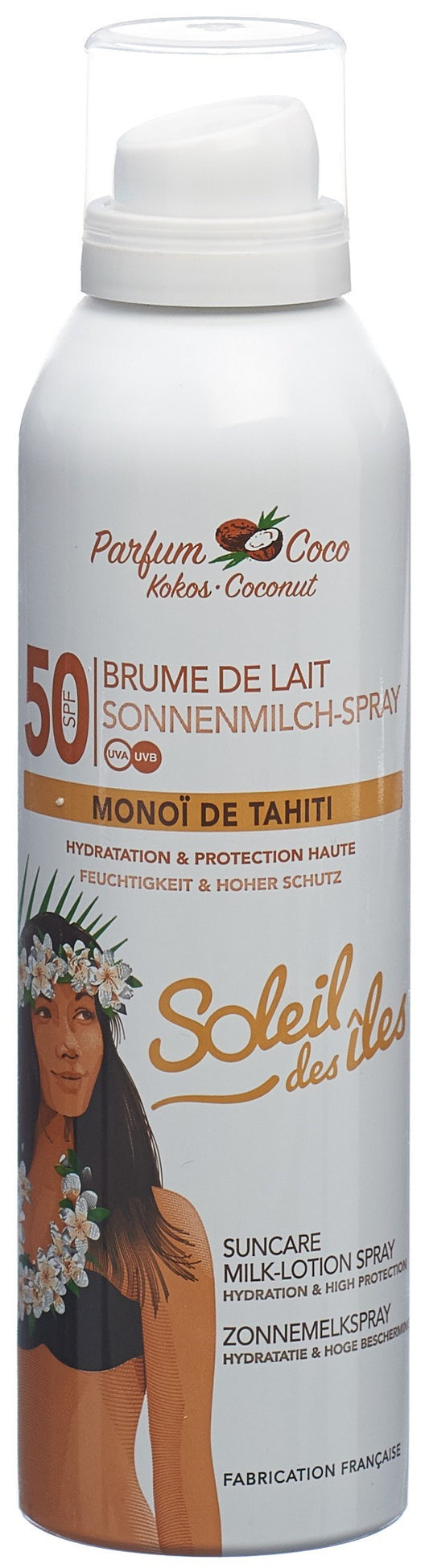 SOLEIL DES ÎLES Milch Sprühnebel SPF50 Koko