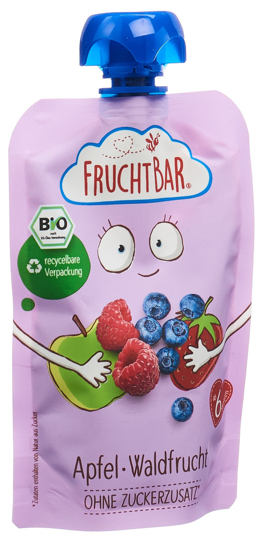 FRUCHTBAR Fruchtpüree Bio Apfel Waldfrucht