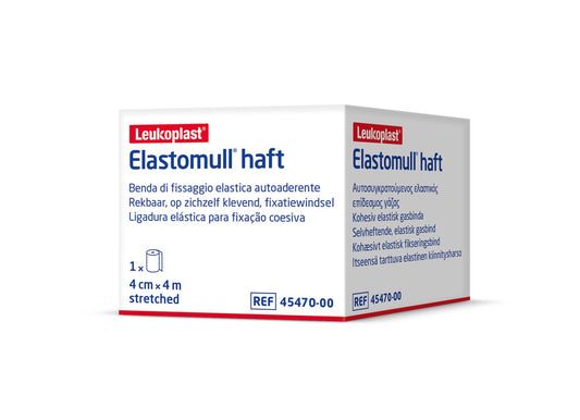ELASTOMULL haft Gazebinde 4mx4cm weiss