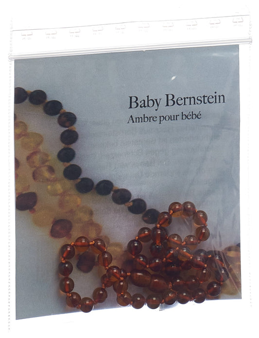 SELENAS Baby Bernsteinkette Kugeln cognac abgerun