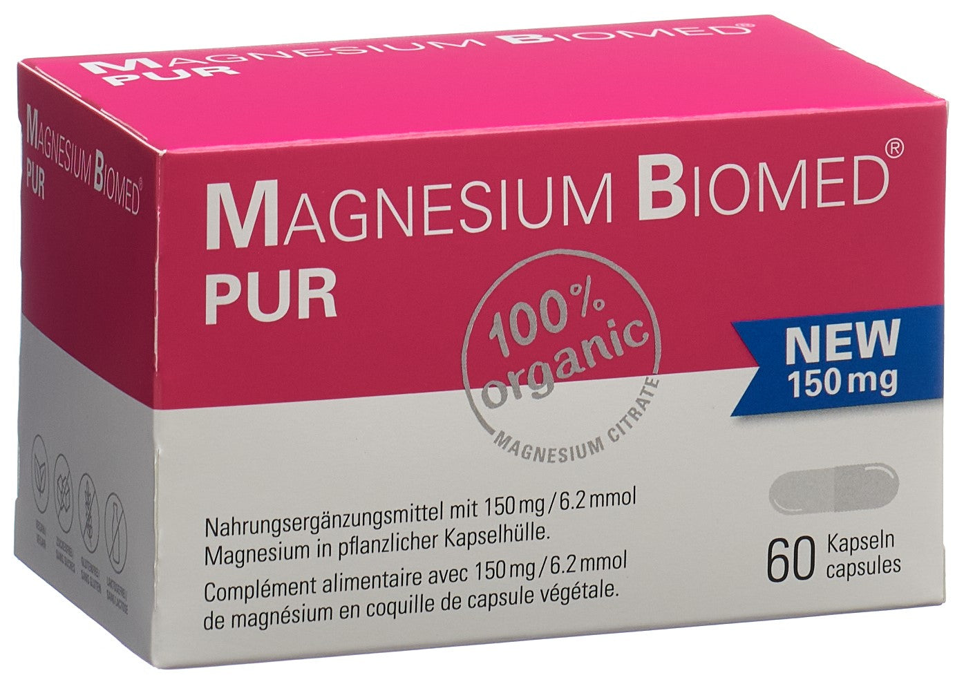 MAGNESIUM BIOMED PUR Kaps 150 mg