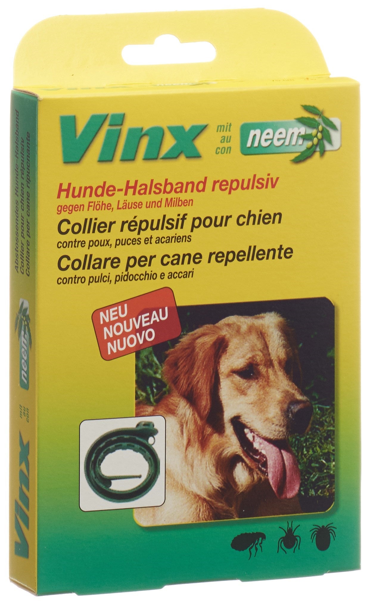 VINX Neem Kräuter Halsband 75cm Hund grün