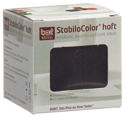 BORT STABILO COLOR Binde 6cmx5m kohesiv schwarz