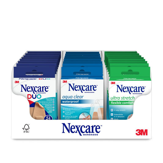 3M NEXCARE Display Mix Comfort/Duo/Aqua ass 24Stk