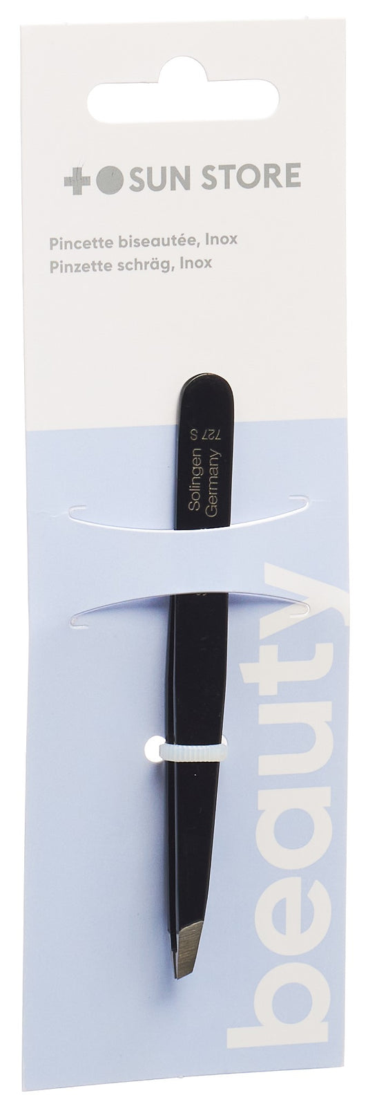 SUN STORE Beauty Pinzette Inox schräg schw matt