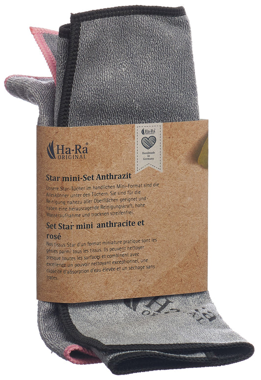 HA-RA Star-Tuch Mini Set anthrazit+rosa