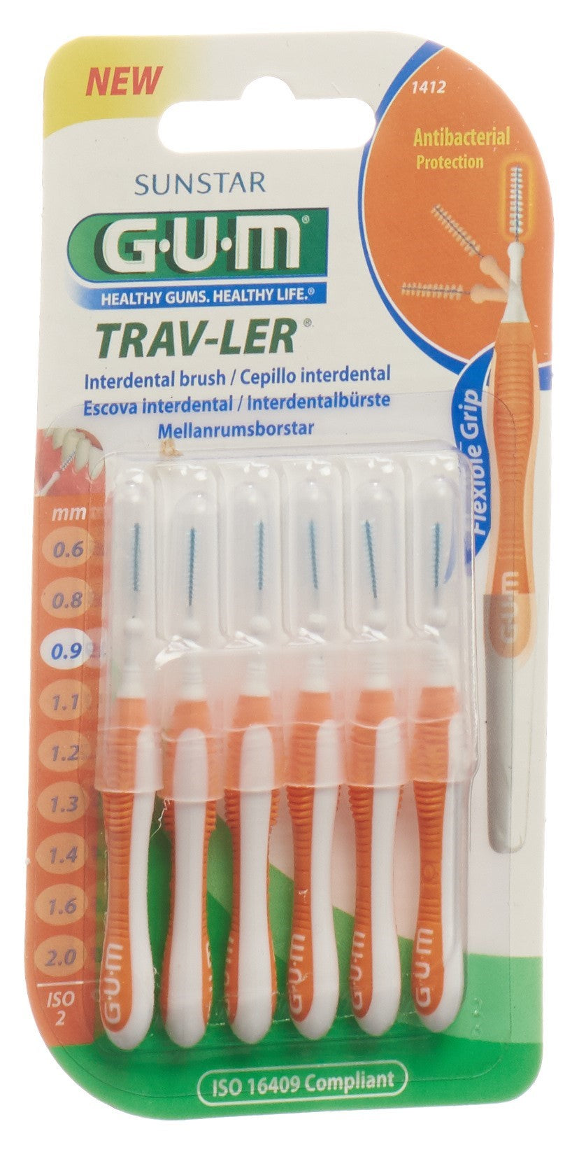 GUM Trav-Ler 0.9mm ISO2 cyl orange