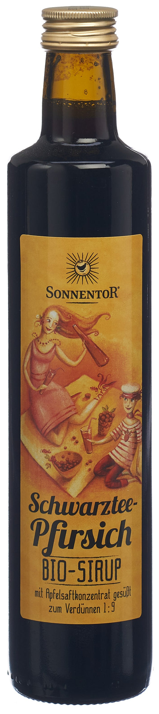 SONNENTOR Schwarztee-Pfirsich Sirup BIO