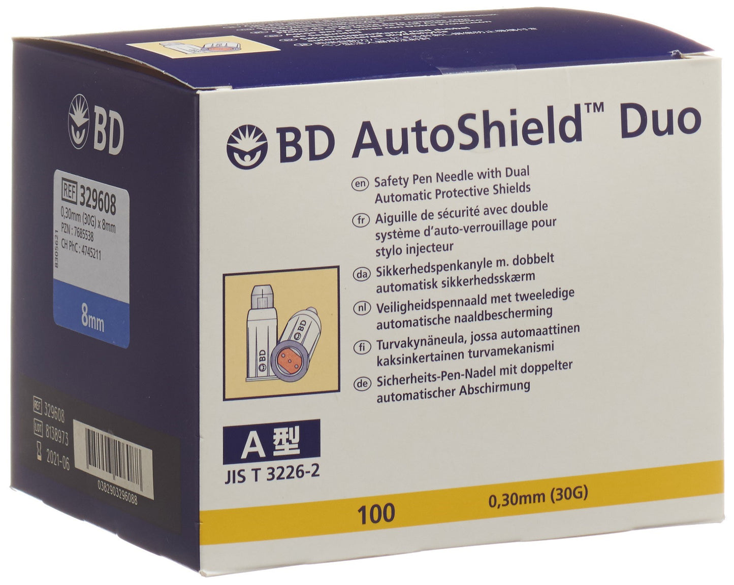 BD AUTOSHIELD DUO Sicherheitspennadel 8mm