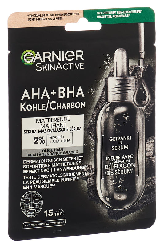 GARNIER Hydra Bomb Tuchmaske schwarze Alge