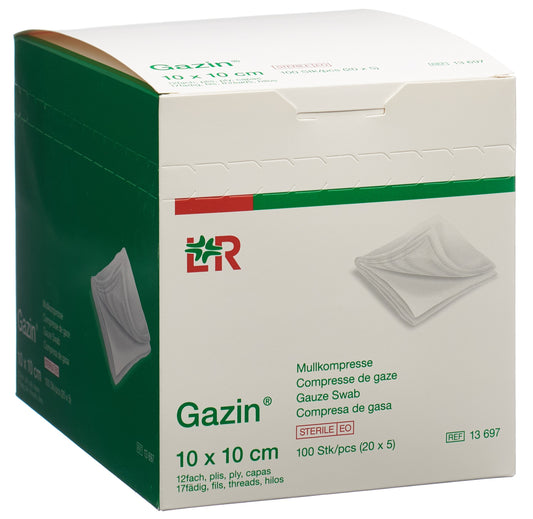 GAZIN Mullkompress Set 10x10cm 12f st
