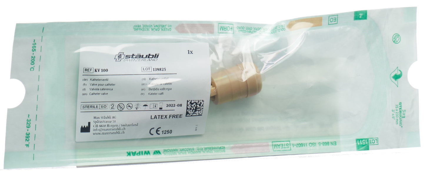 STÄUBLI Katheterventil KV 100 Zweihandbedienung