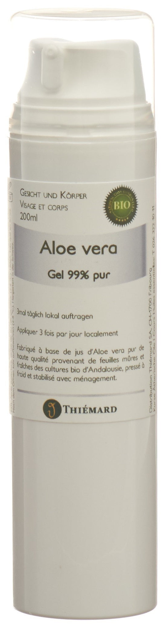 THIEMARD Aloevera Gel 99 % Haut pur Bio