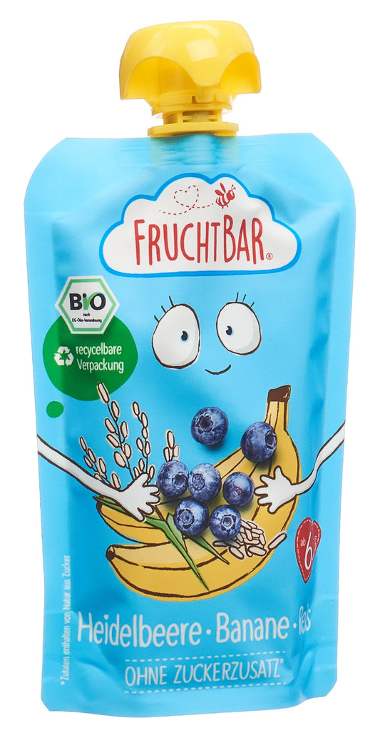 FRUCHTBAR Fruchtpüree Bio Heidel Bana Reis n