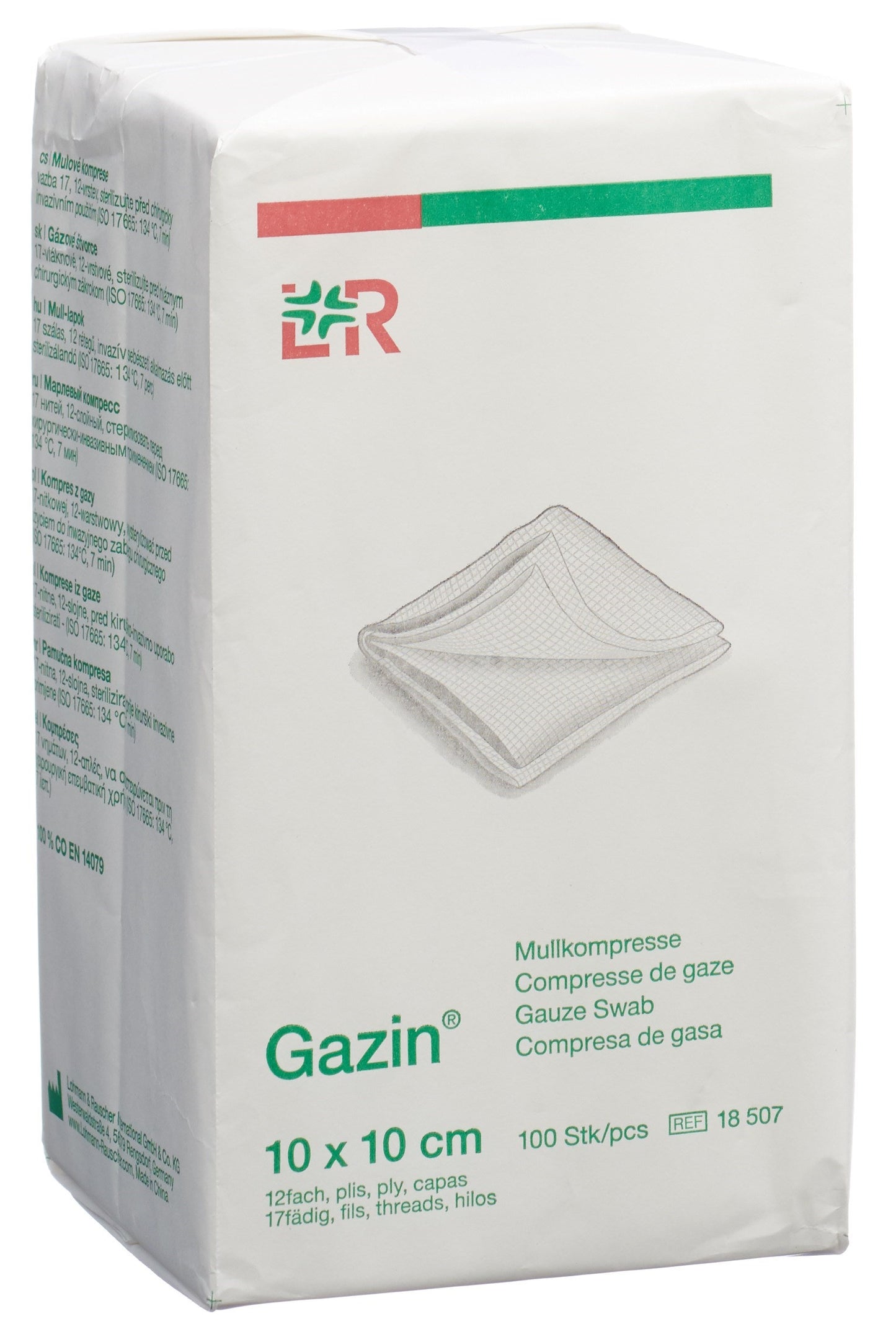 GAZIN Mullkompressen 10x10cm 12f unst