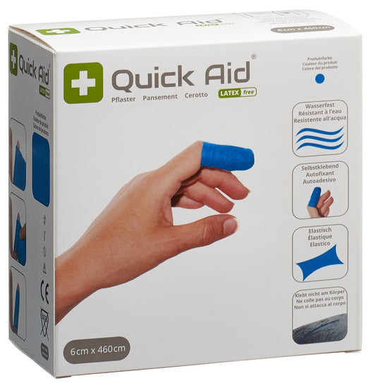 QUICK AID Pflaster 6x460cm Latexfrei blau