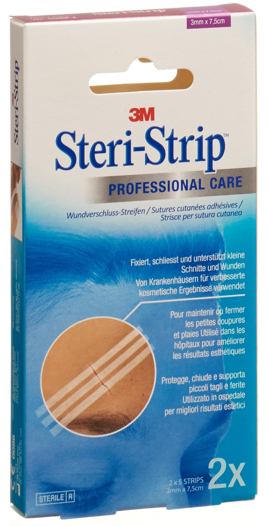 3M STERI STRIP 3x75mm weiss verstärkt
