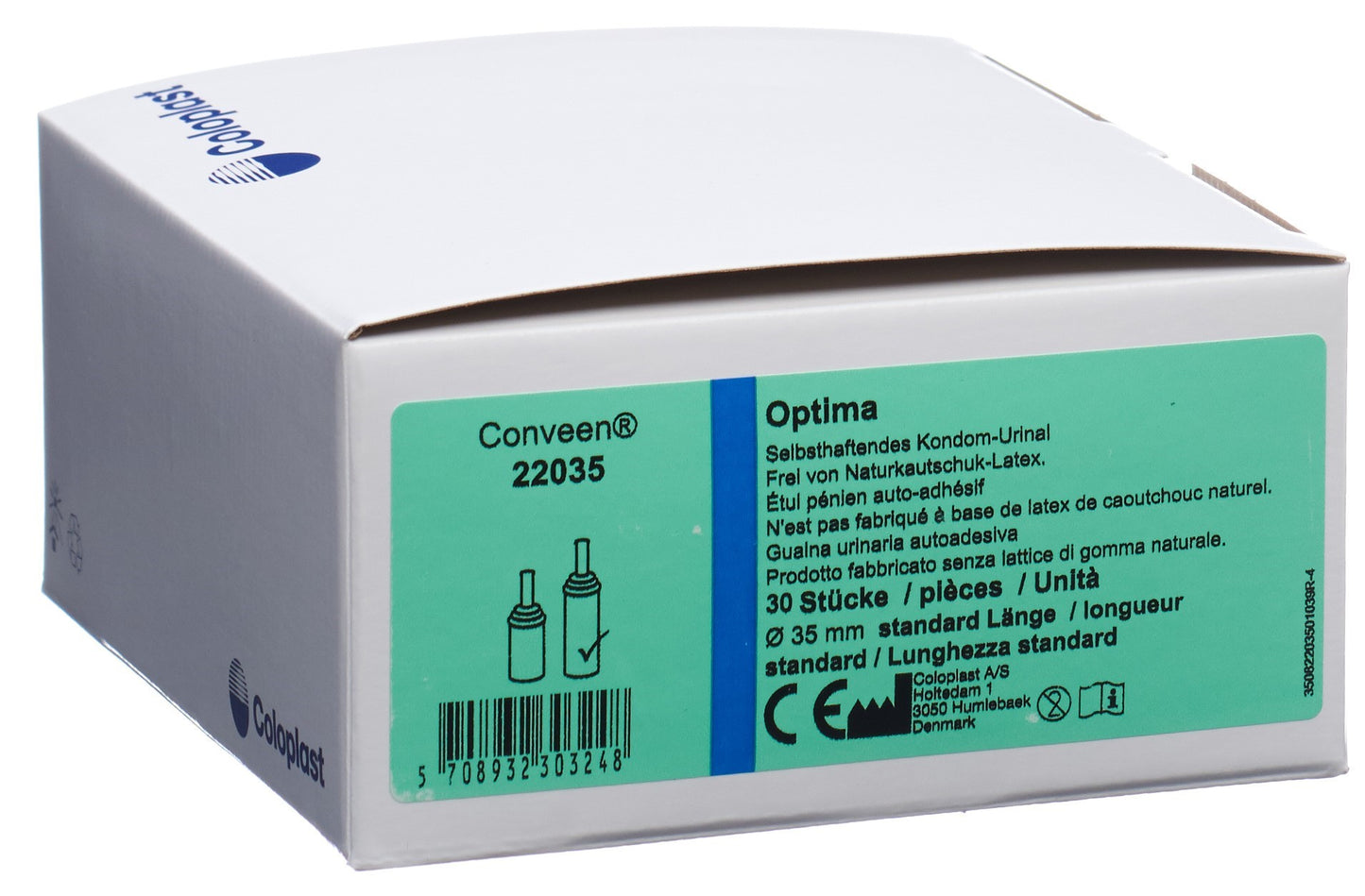 CONVEEN Optima Kondom Urin 35mm/8cm s haft