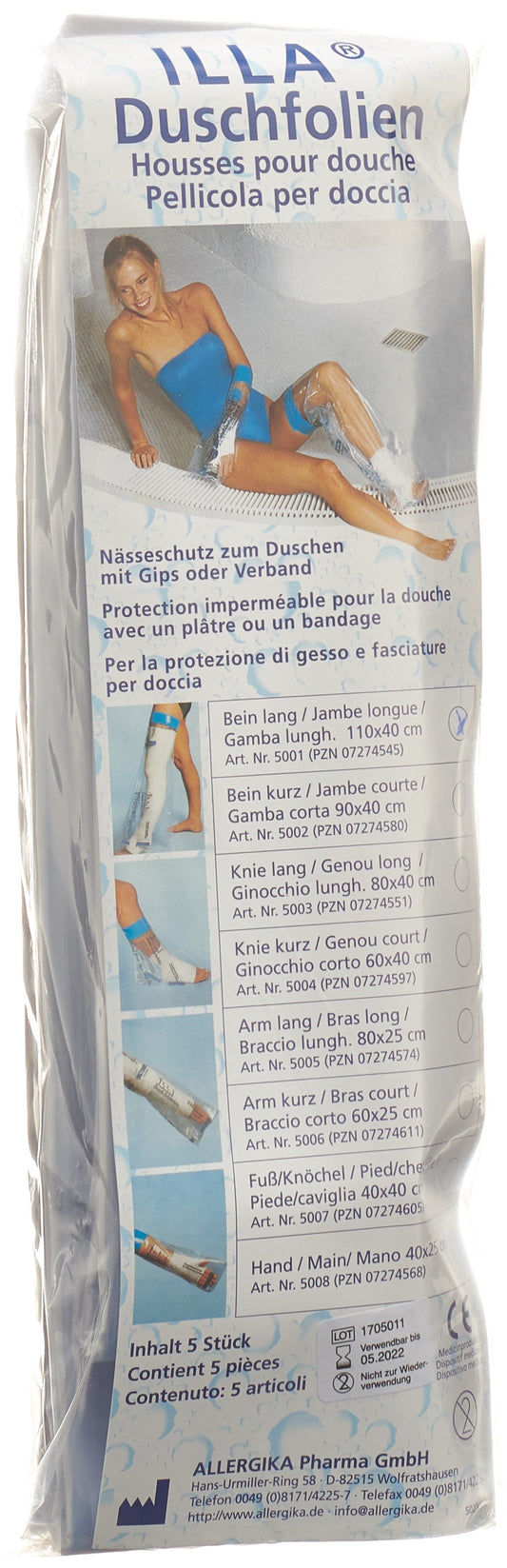 ILLA Dusch Schutzfolie 110x40cm Bein