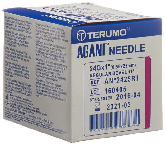TERUMO Agani Einmalka 24G 0.55x25mm lila