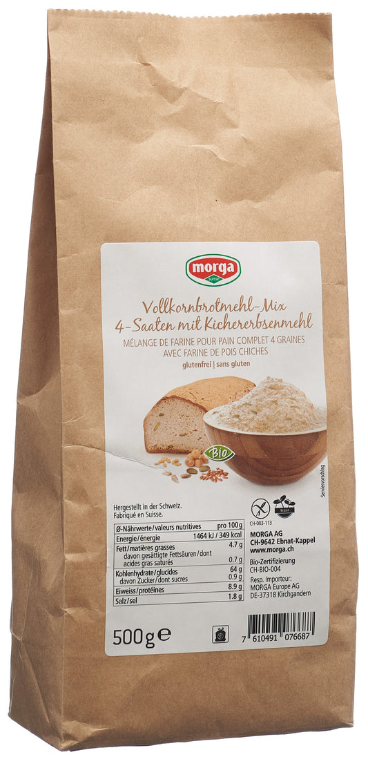MORGA Vollkornbrot-Mehl-Mix 4-Saaten gf Bio