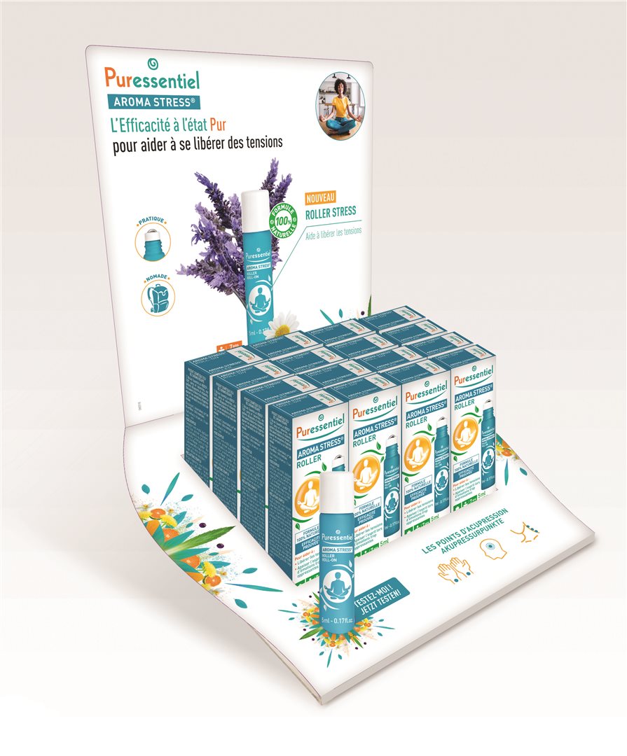 PURESSENTIEL Disp Stress Roll-On + 1 Tester 12Stk