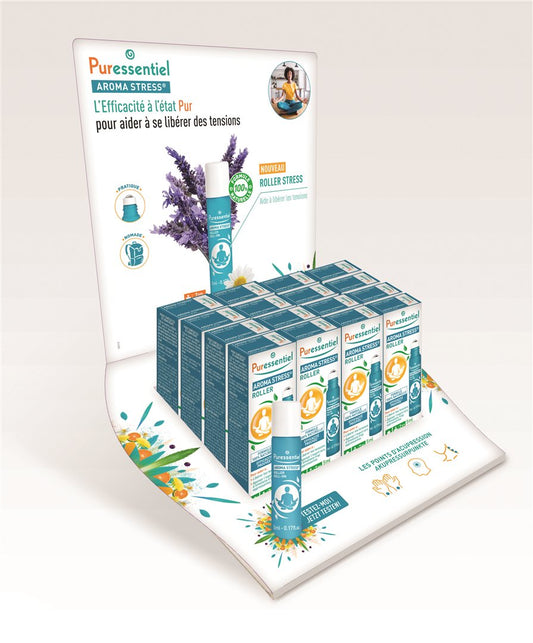 PURESSENTIEL Disp Stress Roll-On + 1 Tester 12Stk