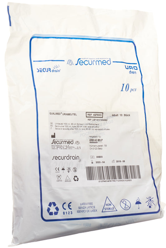 QUALIMED Urinbeutel 1.5l 90cm mit RV