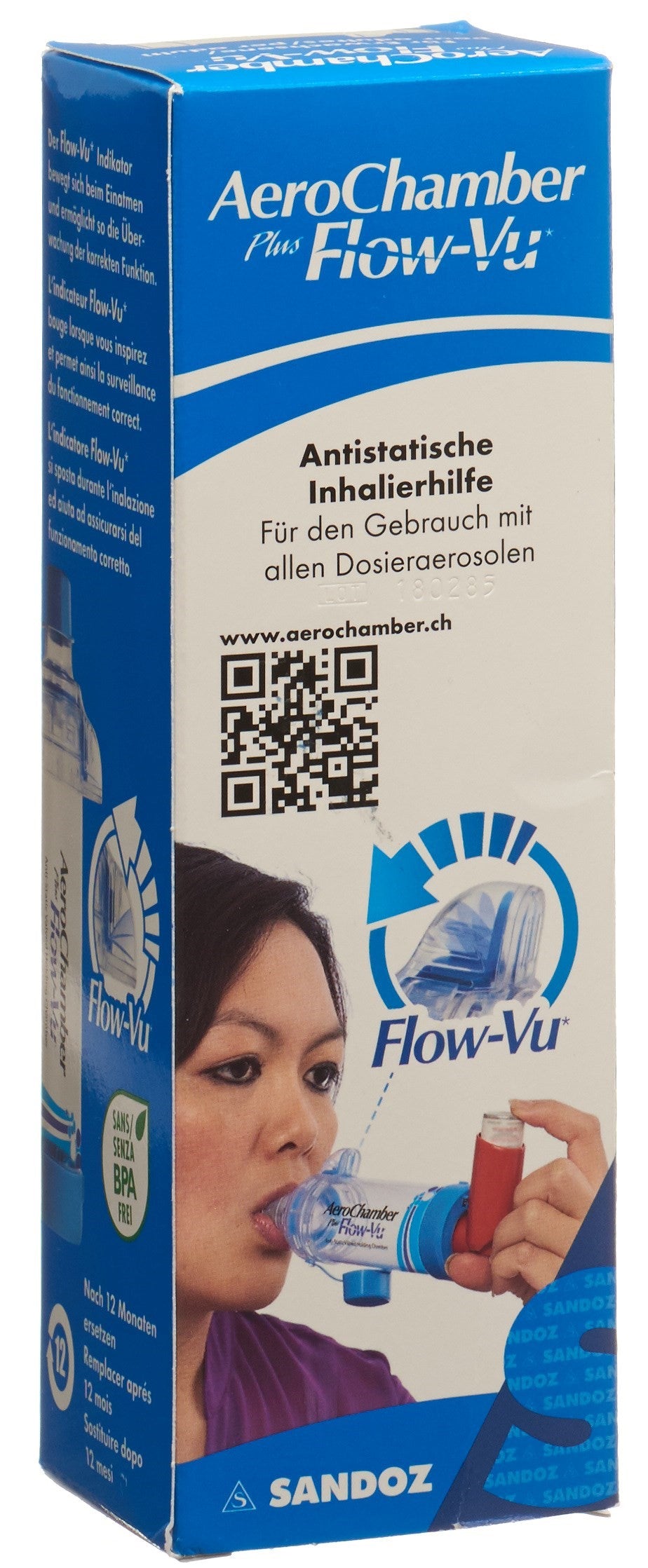 AEROCHAMBER PLUS Flow-Vu ohne Maske blau