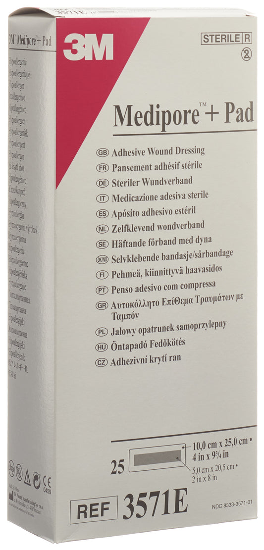 3M MEDIPORE+PAD 10x25cm Wundkissen 5x20.5cm