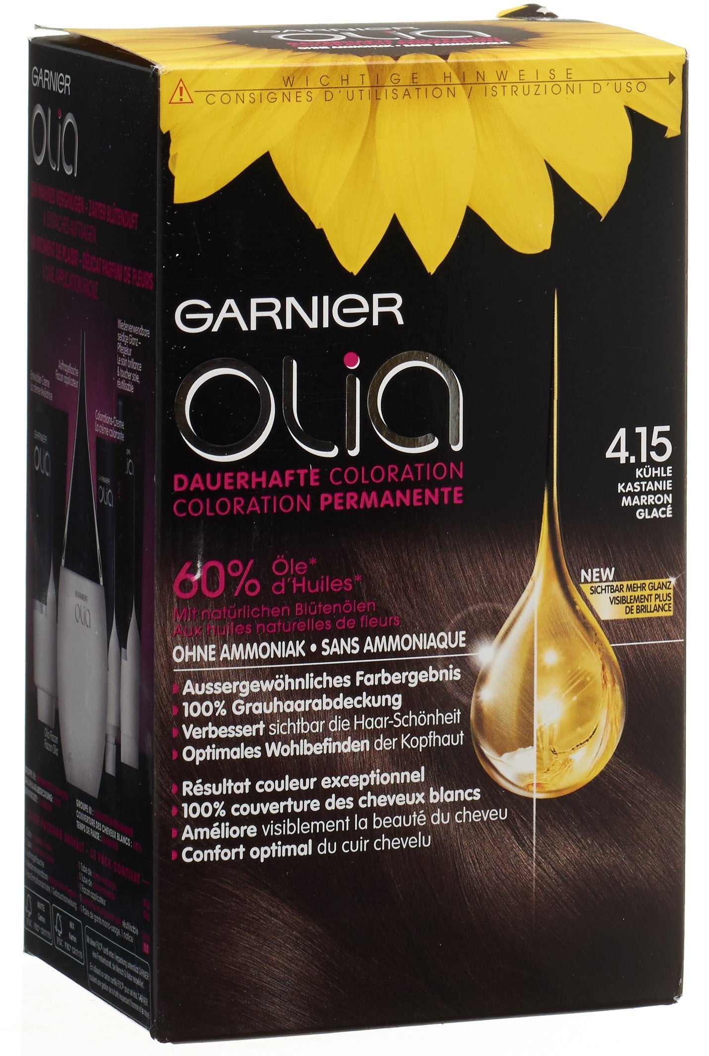 OLIA Haarfarbe 4.15 kühle Kastanie