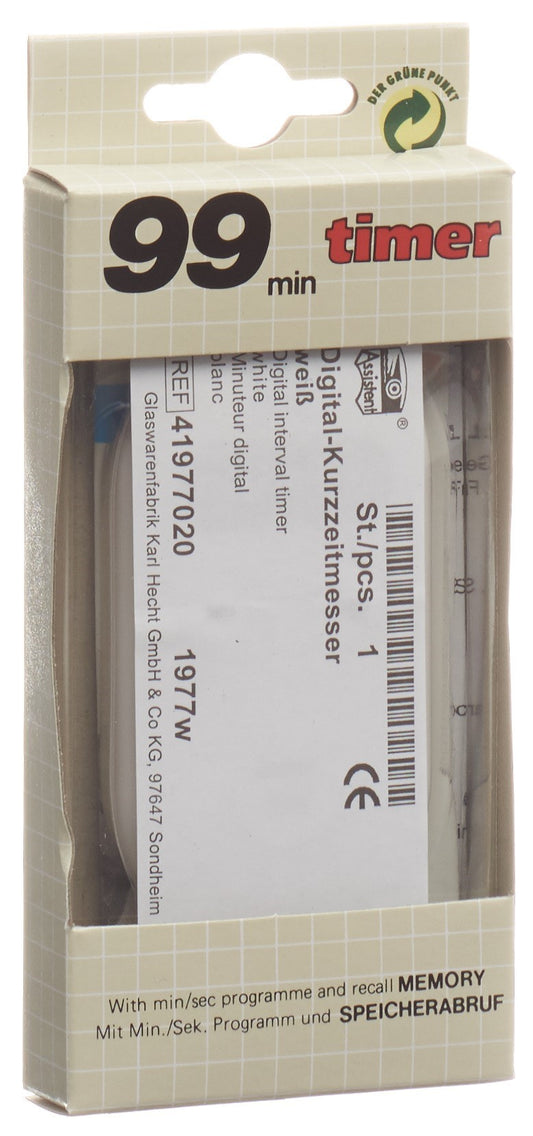 ASSISTENT Quarz Digital Kurzzeitmesser weiss