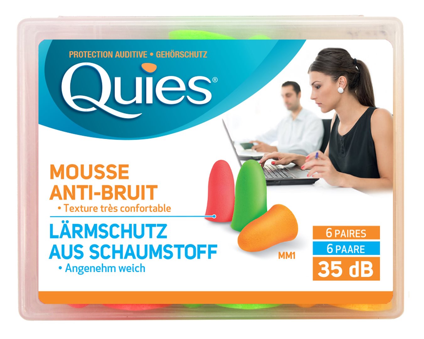 QUIES Lärmschutz aus Schaumstoff NEON
