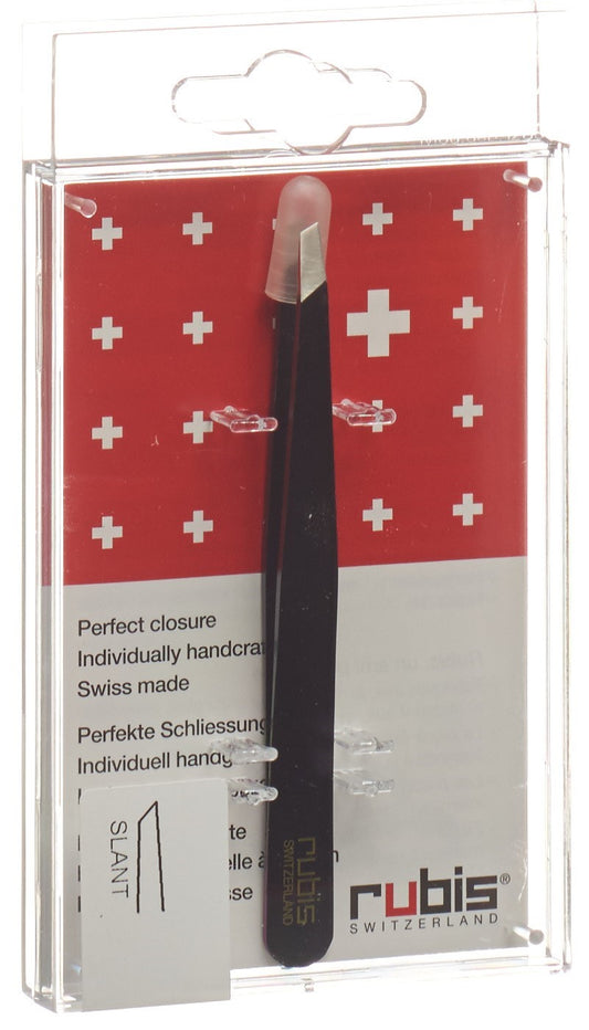 RUBIS Pinzette schräg schwarz Inox