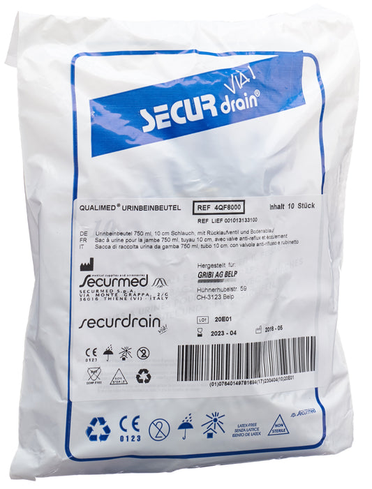 QUALIMED Urinbeutel 750ml 10cm RV Abl